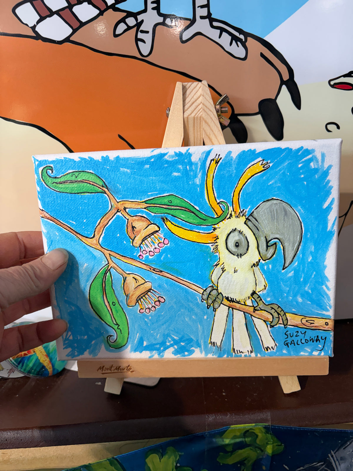 Sulphur crested Cockatoo - Posca Pen Canvas Original