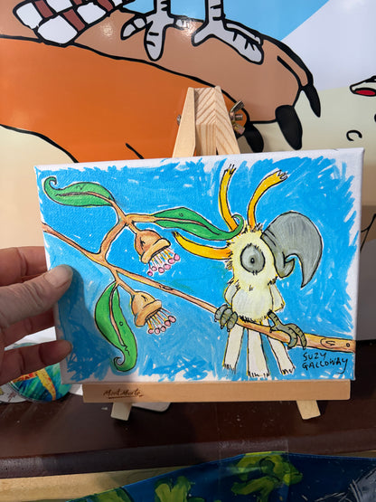 Sulphur crested Cockatoo - Posca Pen Canvas Original