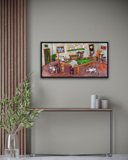 The Pool Room - Acrylic and charcoal on canvas Canvas Original