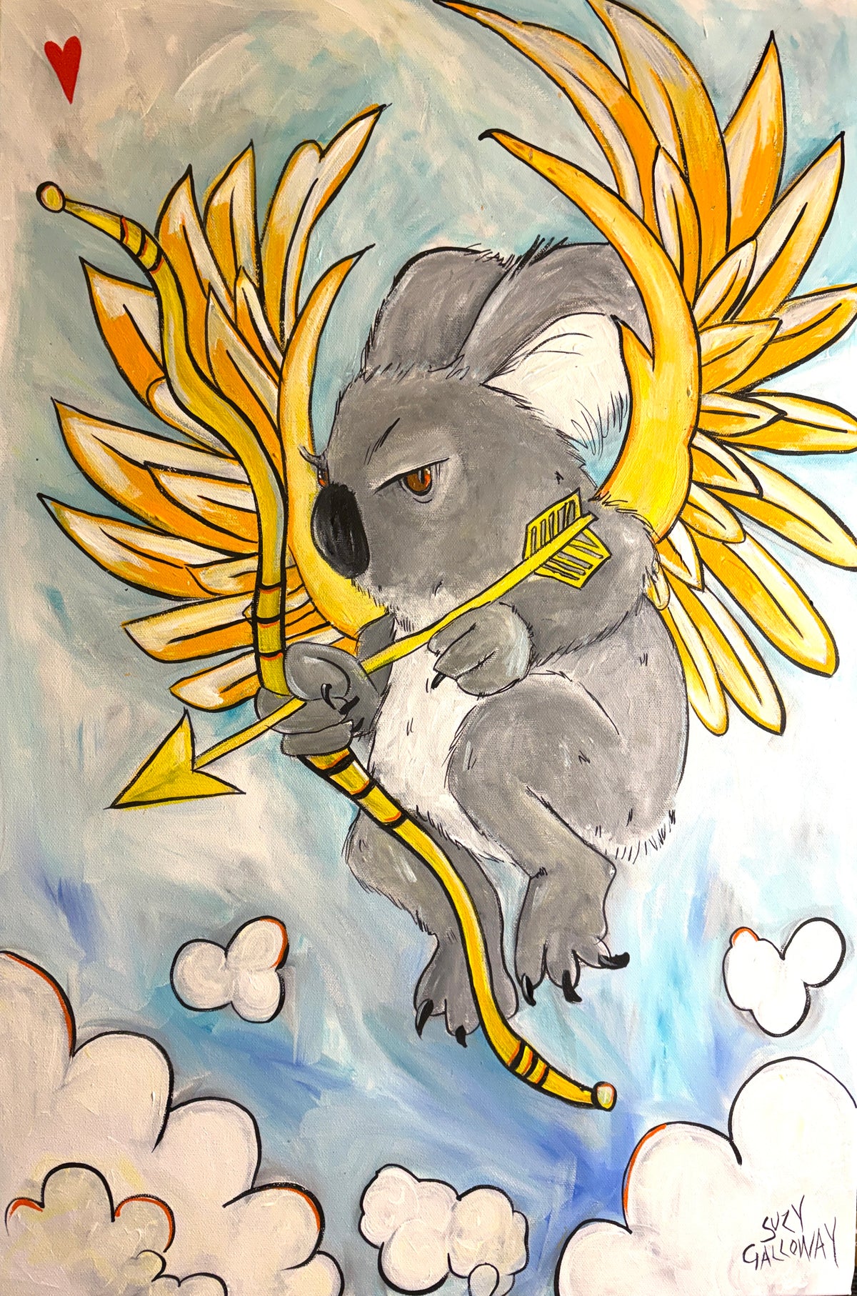 Cupid Koala - Acrylic on canvas Canvas Original