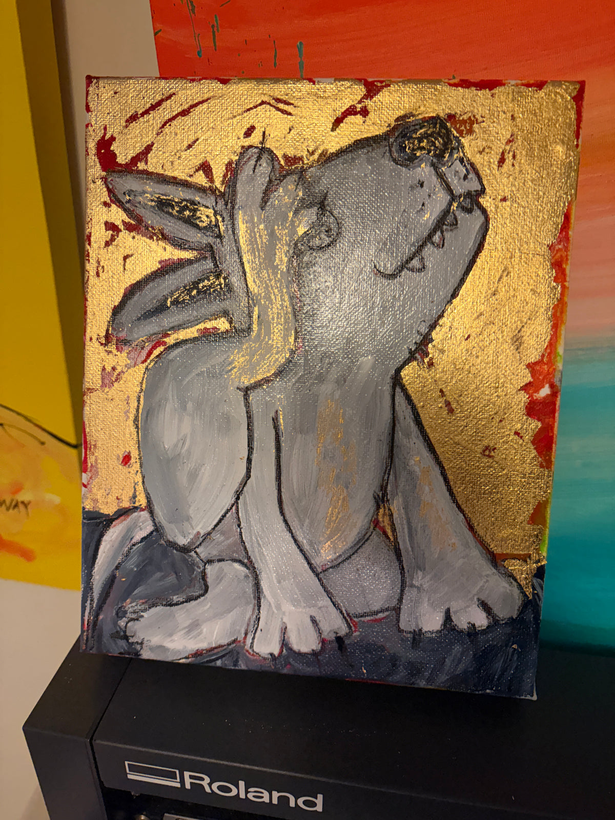Gold leaf Dog 1 SOLD
