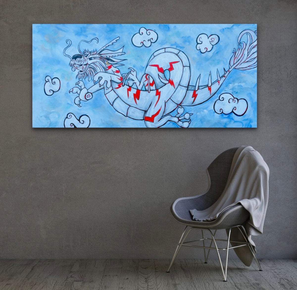Daydreamer Believer - Acrylic Charcoal on Canvas Original