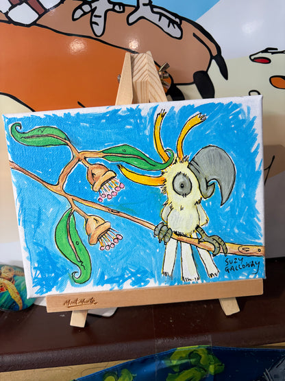 Sulphur crested Cockatoo - Posca Pen Canvas Original