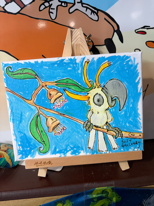 Sulphur crested Cockatoo - Posca Pen Canvas Original