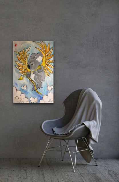 Cupid Koala - Acrylic on canvas Canvas Original