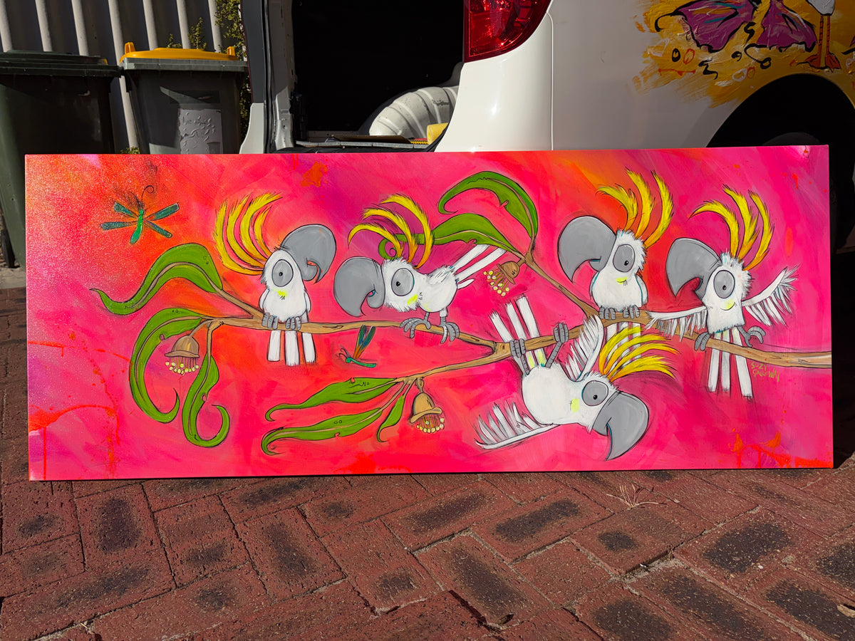 SOLD Fluoro Fairy Floss Pop  - Original artwork