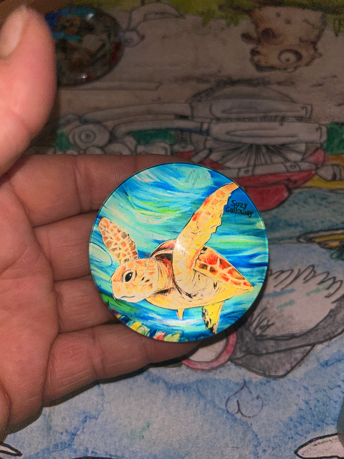 Magnet Glass Dome - Turtle Design