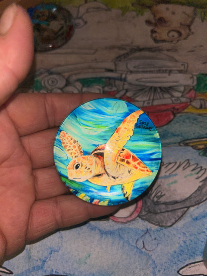 Magnet Glass Dome - Turtle Design