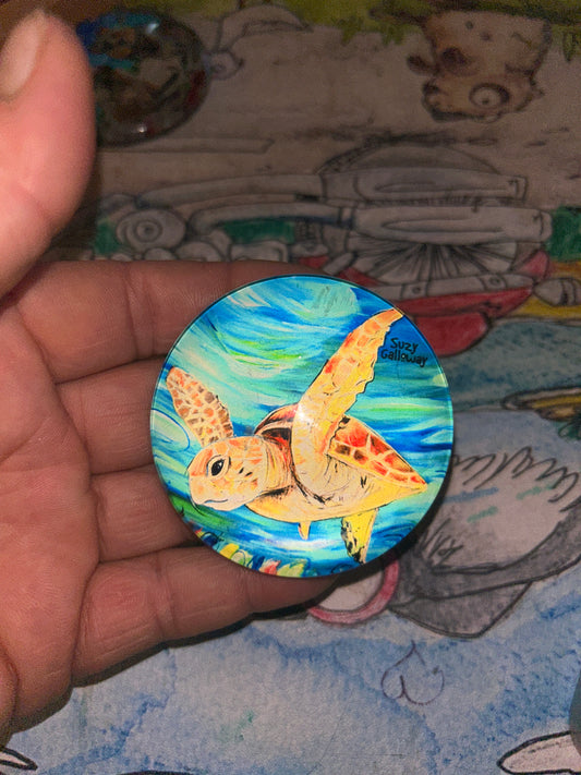 Magnet Glass Dome - Turtle Design