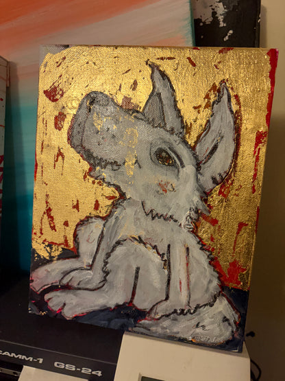 Gold leaf Dog 3 SOLD
