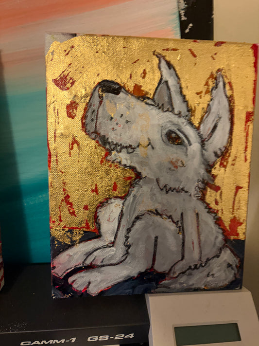 Gold leaf Dog 3 SOLD