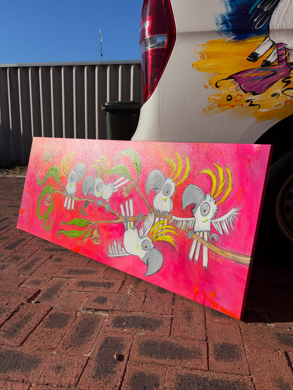 SOLD Fluoro Fairy Floss Pop  - Original artwork