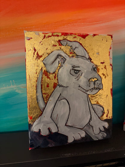 Gold leaf Dog 2 SOLD