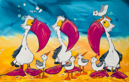 Fairy Floss Pelican Original Artwork
