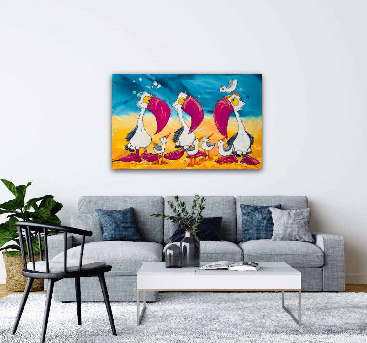 Fairy Floss Pelican Original Artwork