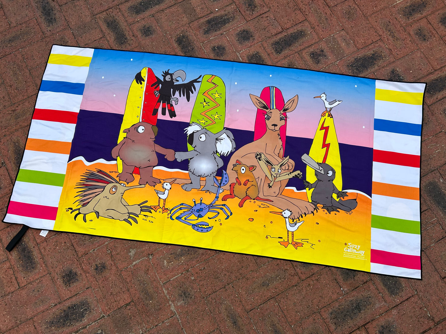 Surfing Koala and crew Microfibre QUICKDRY Towel