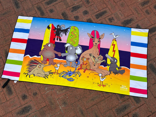 Surfing Koala and crew Microfibre QUICKDRY Towel