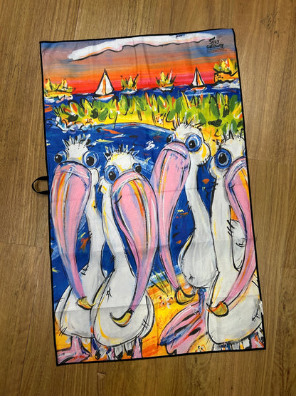 Perth Swans and Pelican kitchen towel / teatowel