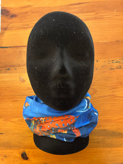 Deep blue Coral trout  Multipurpose Headscarf / Tube