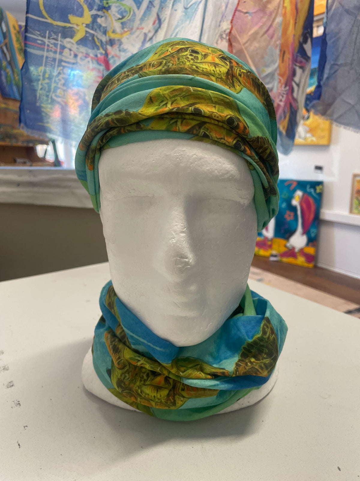 Green Turtle Multipurpose Headscarf / Tube