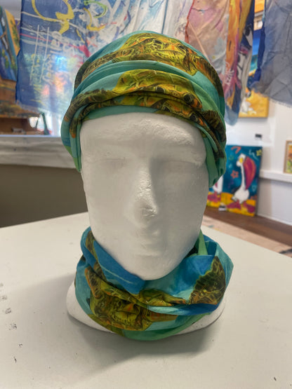 Green Turtle Multipurpose Headscarf / Tube