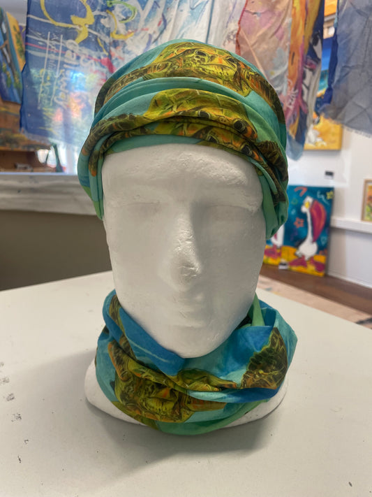 Green Turtle Multipurpose Headscarf / Tube