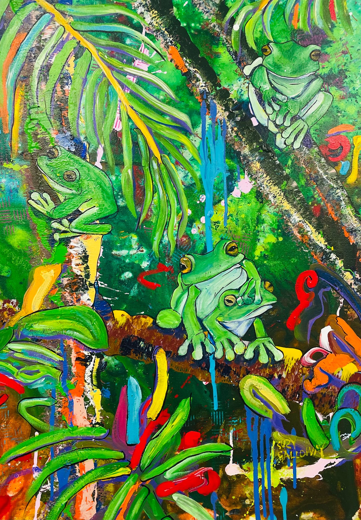 Rainforest frogs Original Artwork (SOLD)