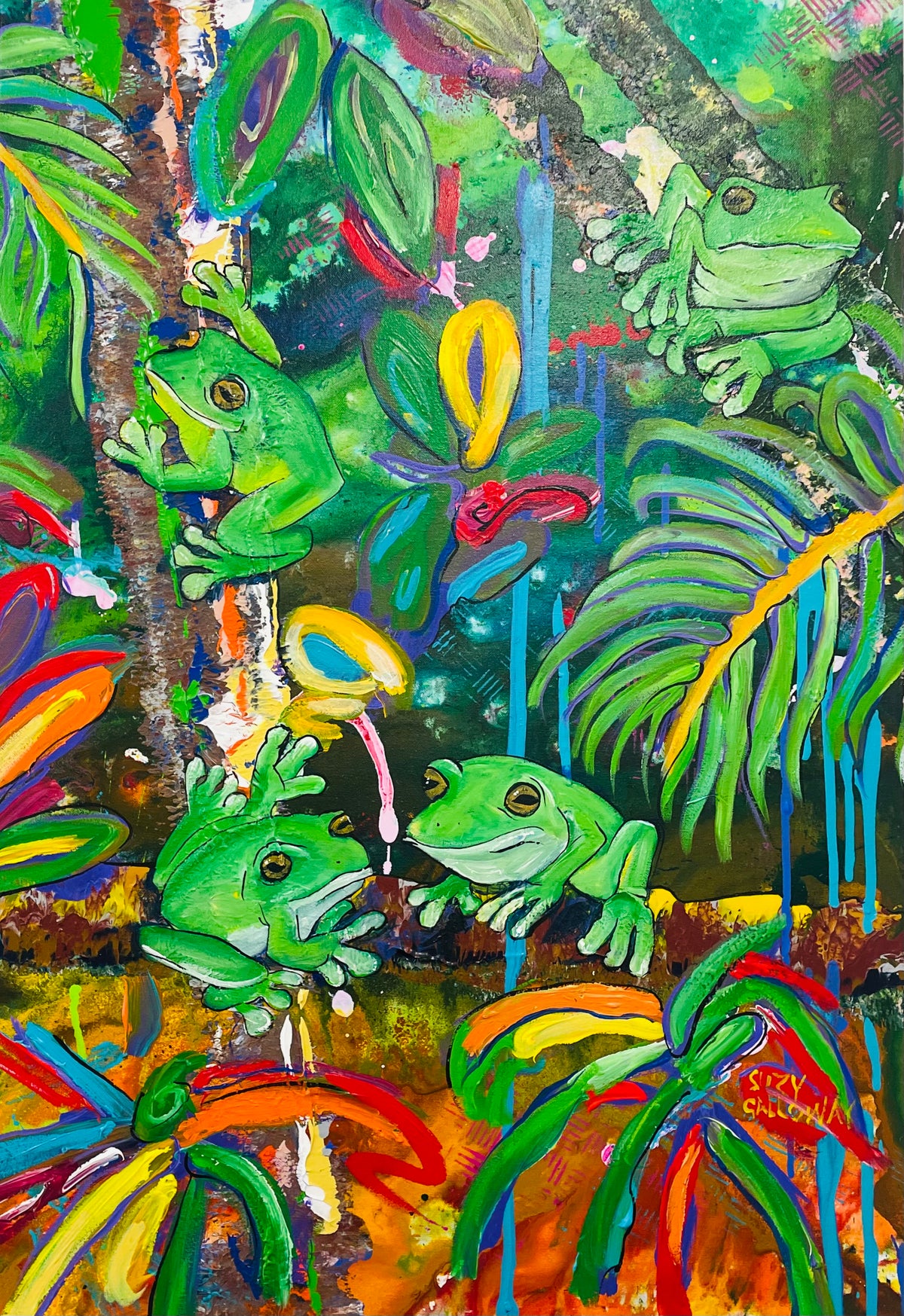 Rainforest frogs Original Artwork (SOLD)