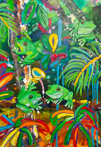 Rainforest frogs Original Artwork (SOLD)
