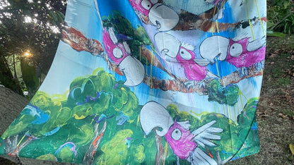 Pink and Grey Galah 90cm x 90cm Scarf
