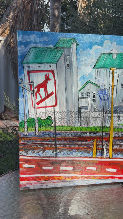 Dingo Flour Mill - Acrylic and charcoal on canvas Canvas Original